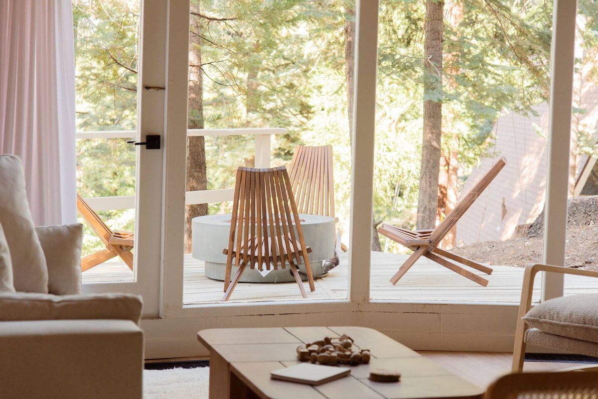 Slow mornings — light through the A-frame windows